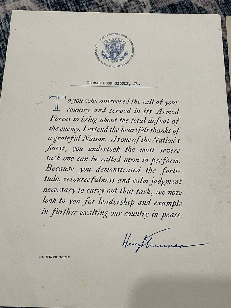 WW2 WWII US Navy USN 1944 USS General William Weigel Document Grouping T. Biddle