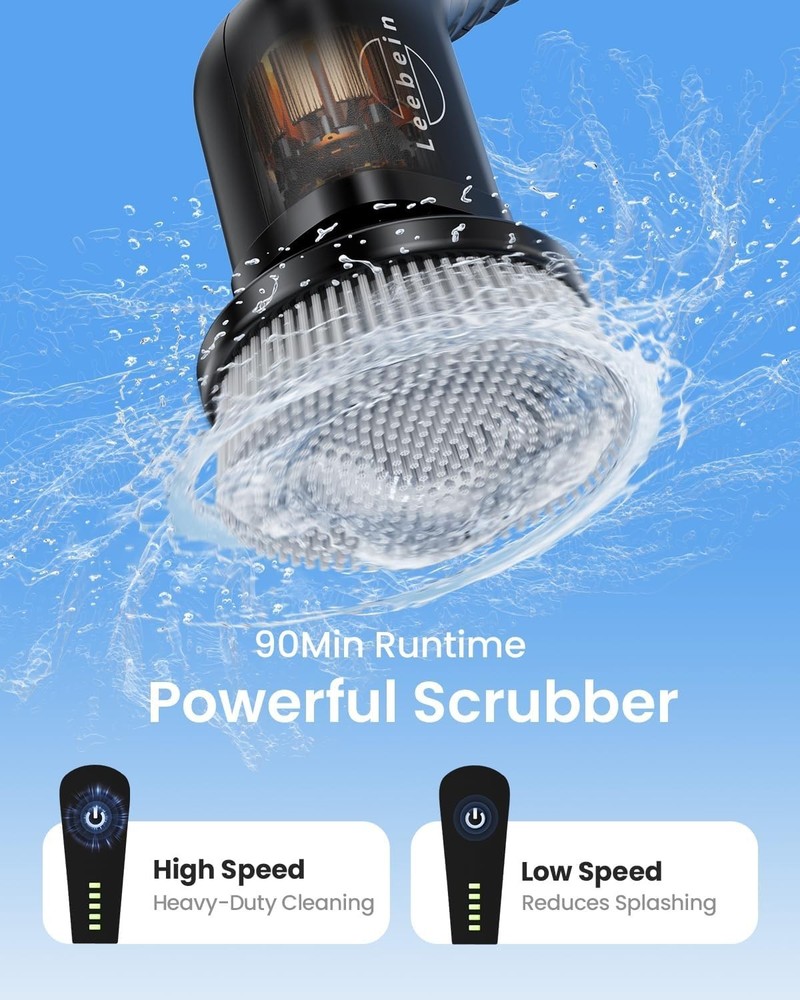 Powerful Electric Spin Scrubber with Waterproof Design & 2- Protection Plan