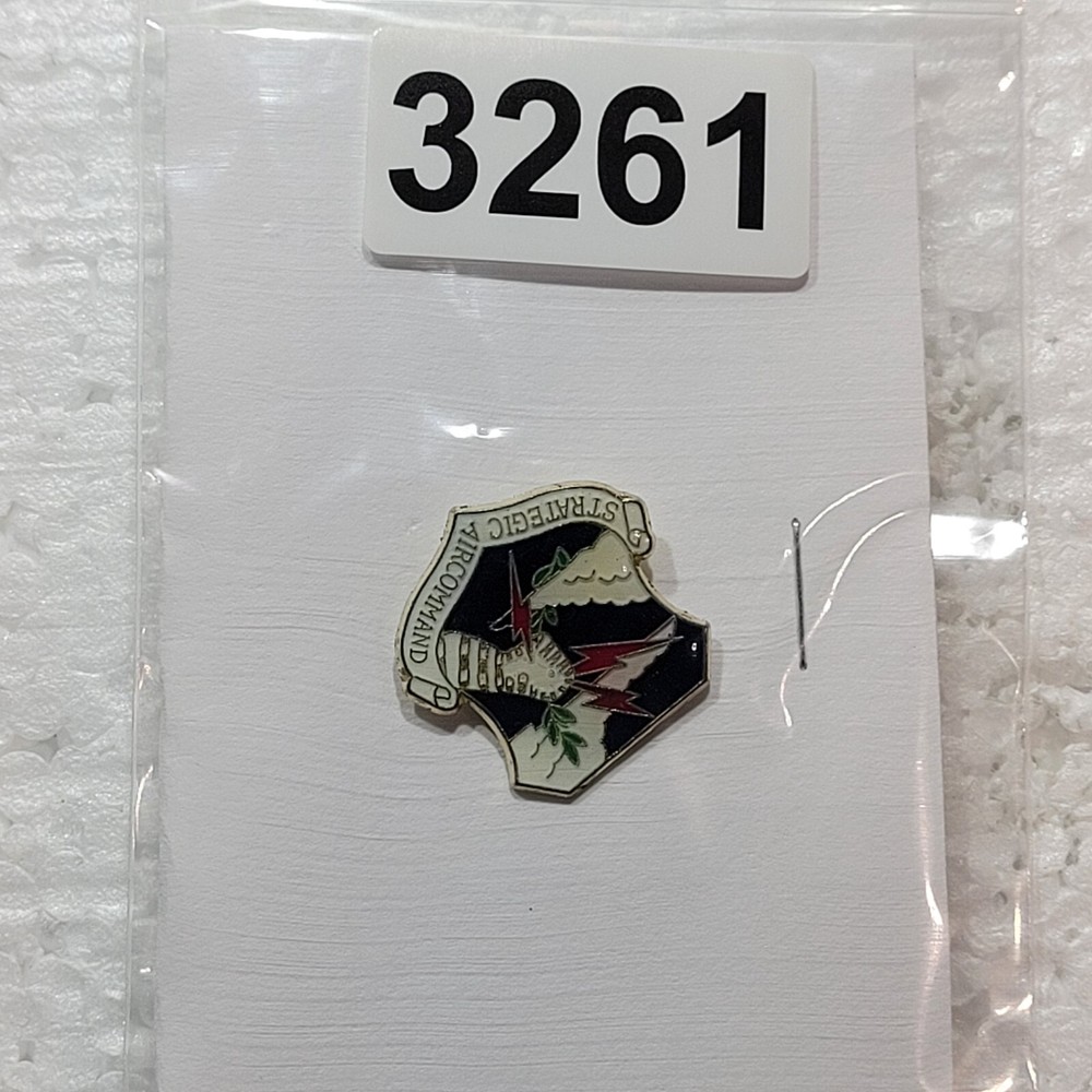 STRATEGIC AIRCOMMAND HAT LAPEL PIN PIN BACK USED (FF3261)