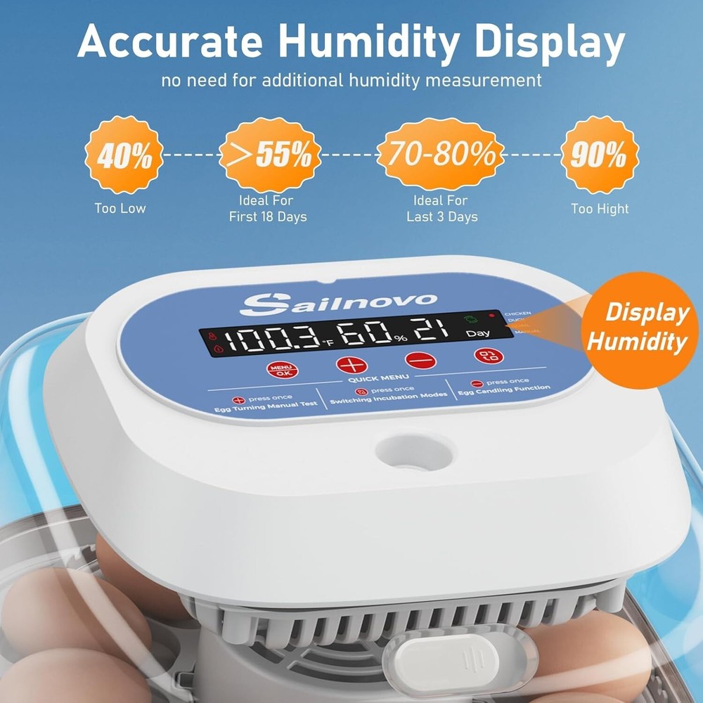 12 Egg Incubators for Chicken Eggs with 4 Modes 360° View Automatic Egg Turning@