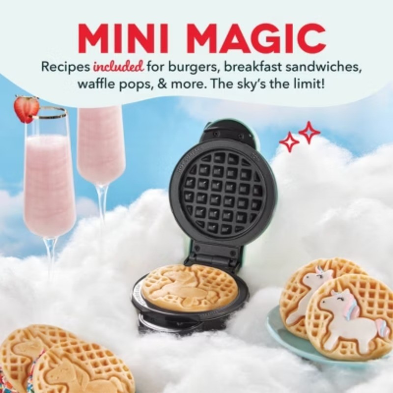MultiMaker Mini Waffle Maker System with 6 Removeable Holiday Plates