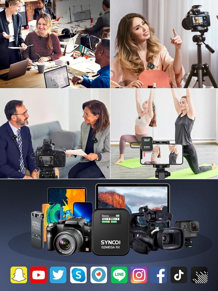 SYNCO G2A2 MEGA Wireless Microphone With Charging Case & 8GB Storage Onboard