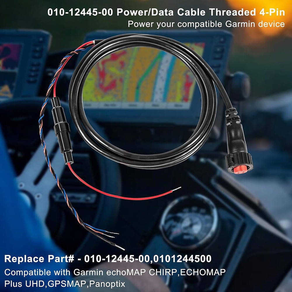 Garmin echoMAP 4-pin Threaded Power Data Cable 010-12445-00