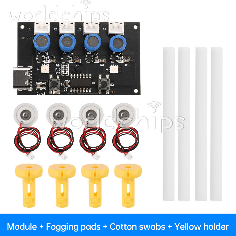 Type-C Humidifier DIY Kits Ultrasonic Mist Maker Atomizing Module 4 Way Atomizer