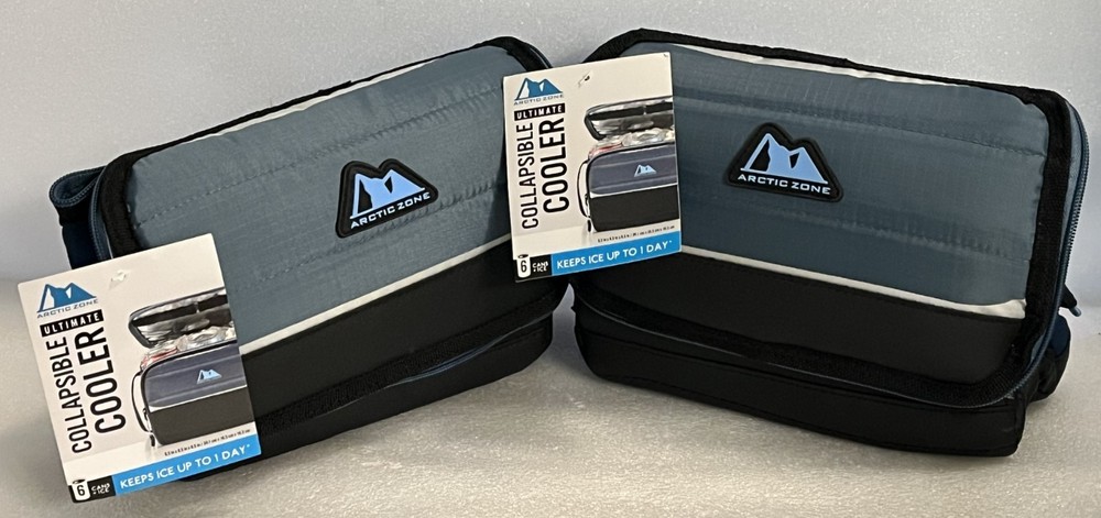 2 Arctic Zone Collapsable Coolers/Lunchbox 6 Can Capacity, 2 Lunchboxes w Insert