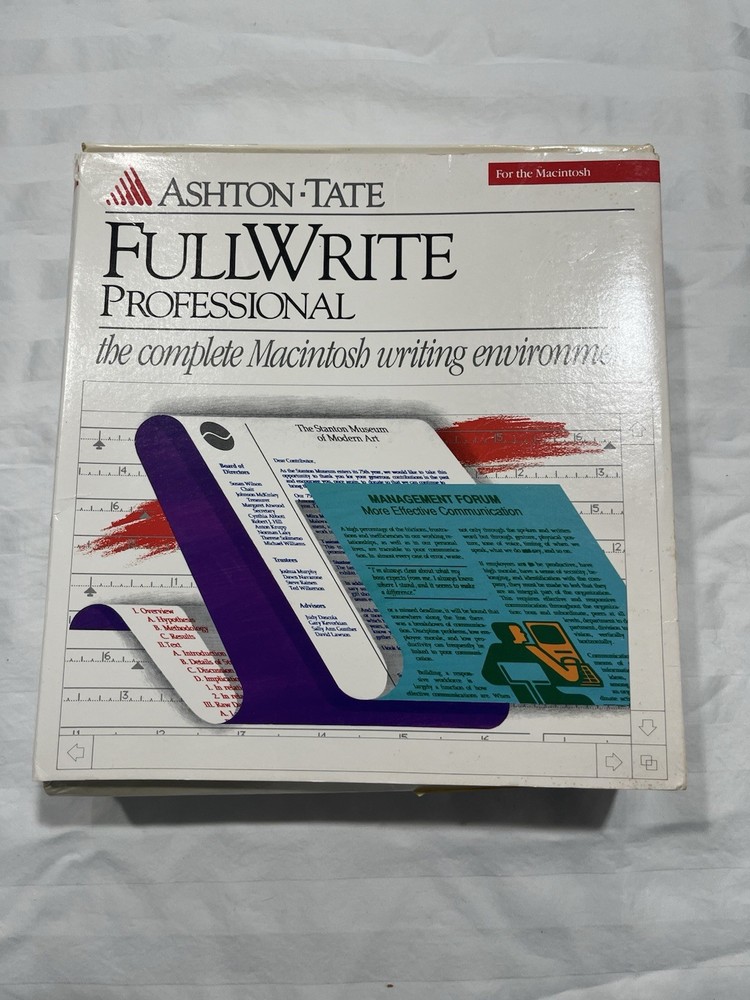 Vintage Mac Apple Software Ashton Tate FullWrite Professional. Complete