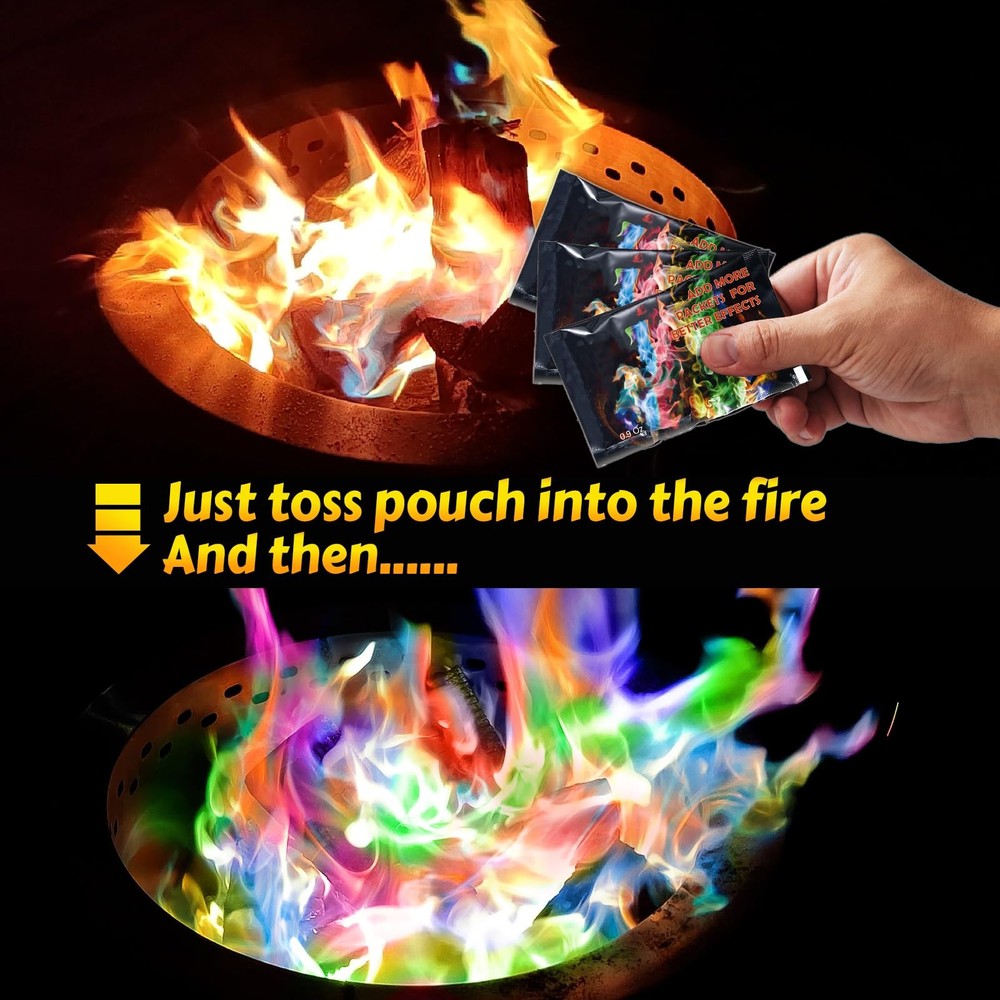 Magic Campfire Color Flame Packets, 6-Pack for Fire Pit, Fireplace & Camping