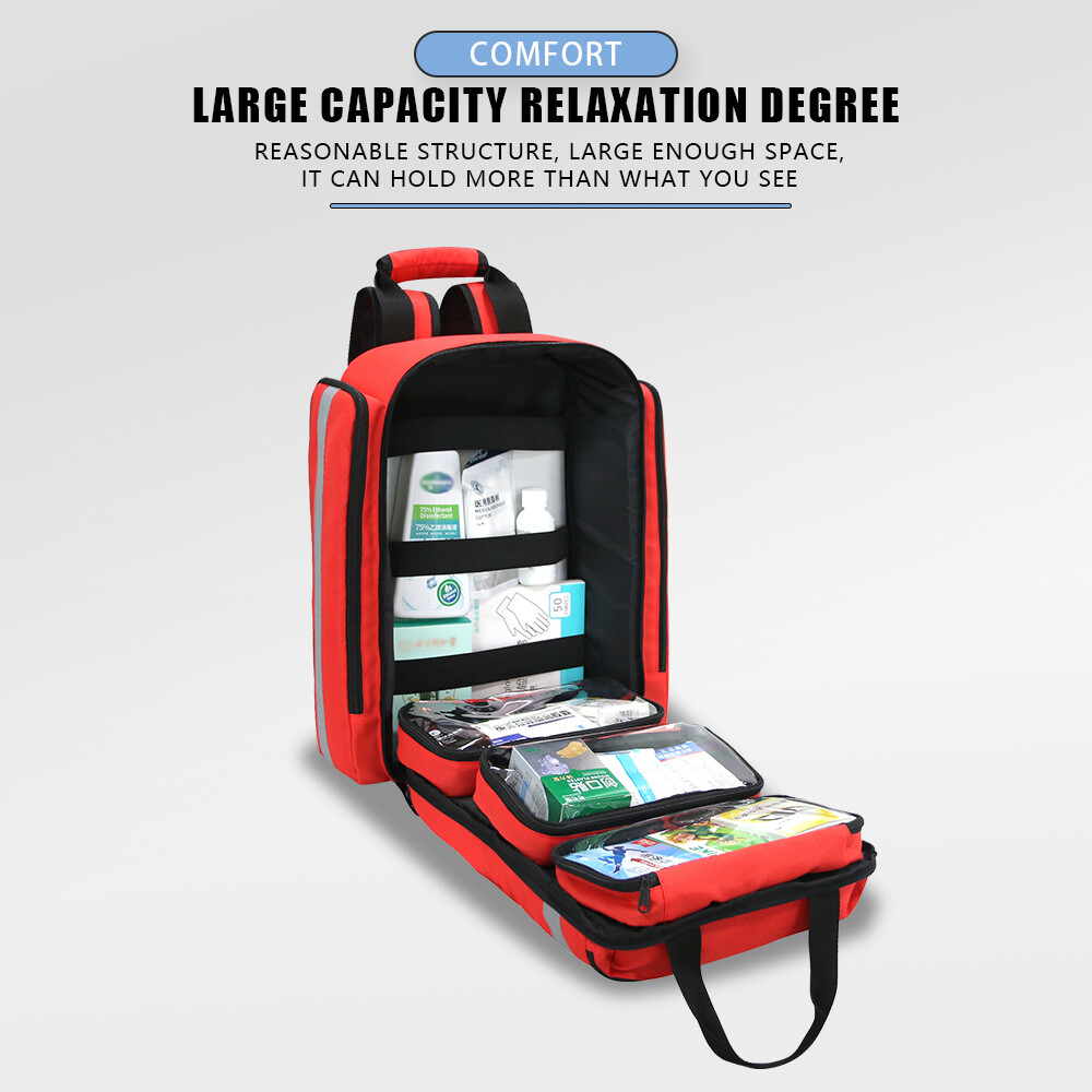 First Aid Backpack Emergency Medicine Bag Empty First Responder Survival Trauma