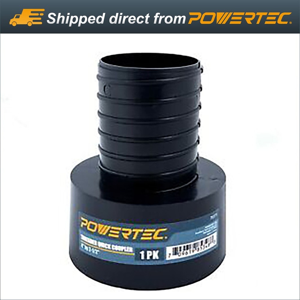 POWERTEC Dust Collection Threaded Quick Coupler Adapter, 4 x 2-1/2" (70171)