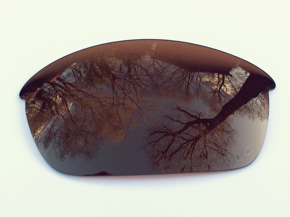 ENGRAVED POLARIZED AMBER / BROWN REPLACEMENT LENSES FOR OAKLEY FLAK JACKET