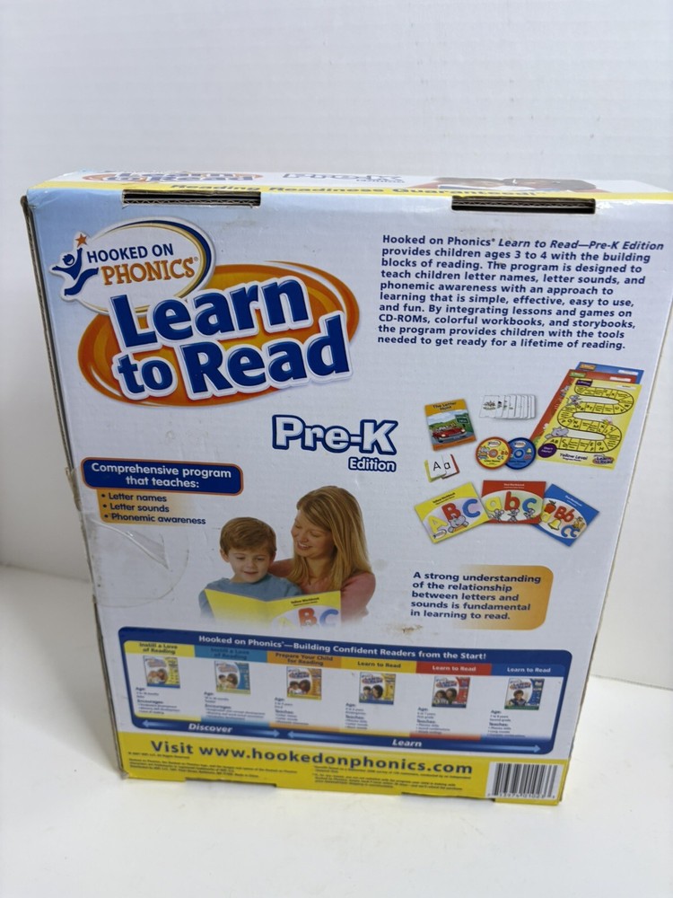 New open box Hooked On Phonics Pre-K Learn to Read Edition Program 3-4 Years