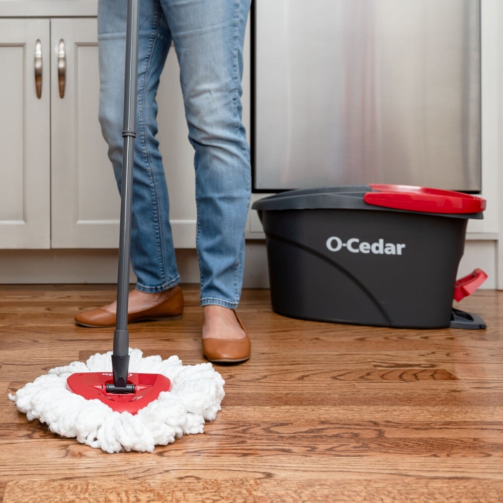 EasyWring™ Spin Mop & Bucket System + 3 Extra Mop Head Replacements