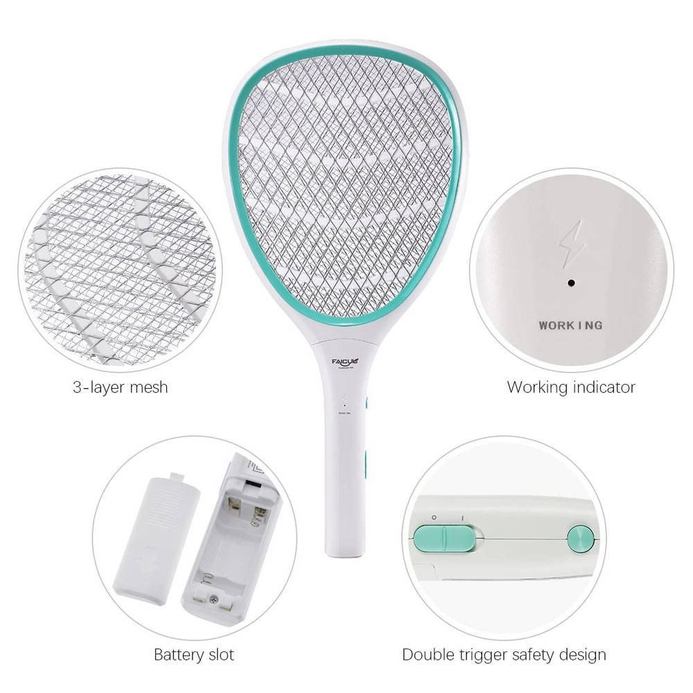 Handheld Bug Zapper Racket Electric Fly Swatter