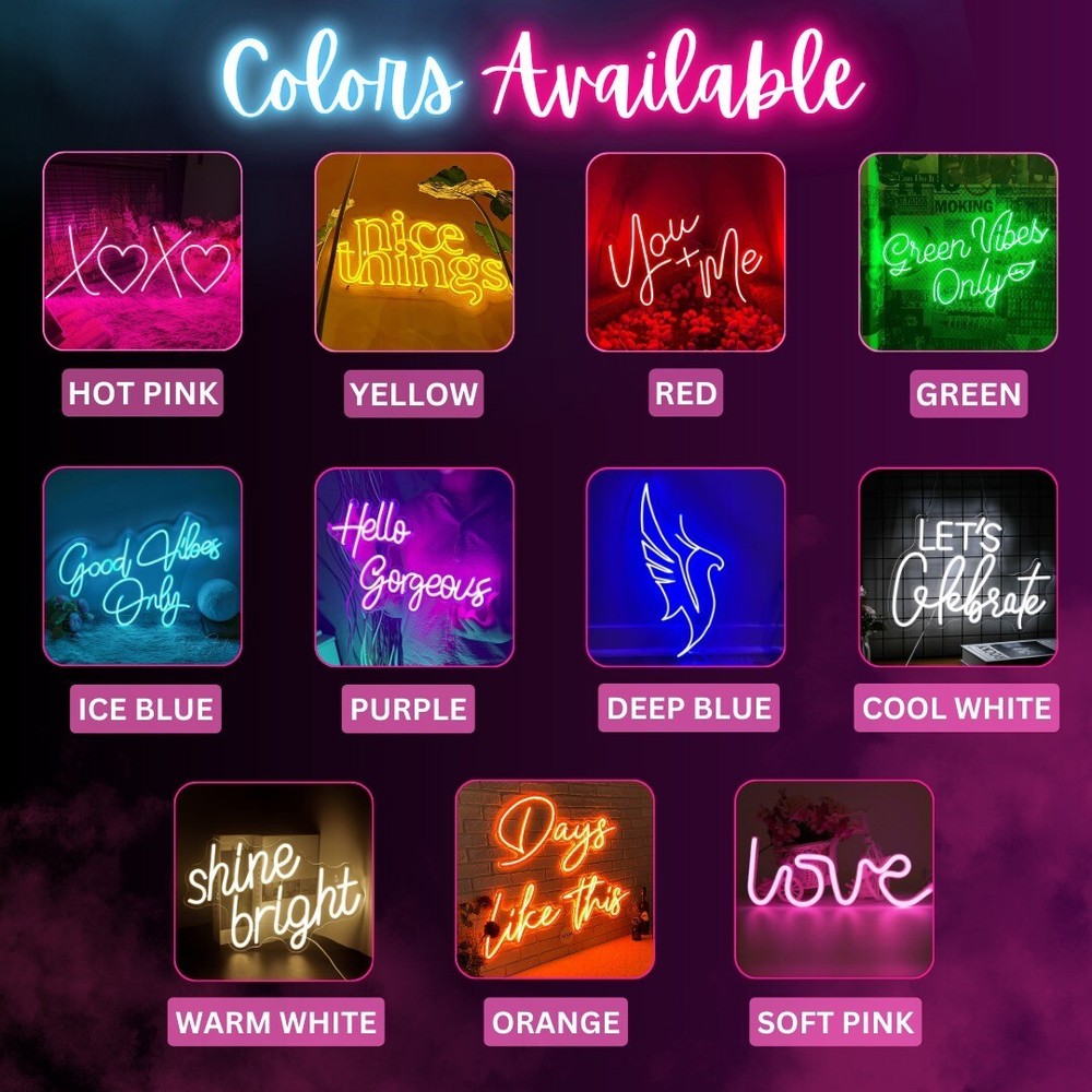 Personalized Neon LED Sign – Custom Text Light for Room & Event Decor
