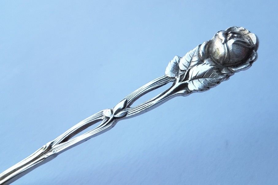 Large Solid Serving Spoon/ Cream Spoon Hildesheimer Rose 800 Silver K861