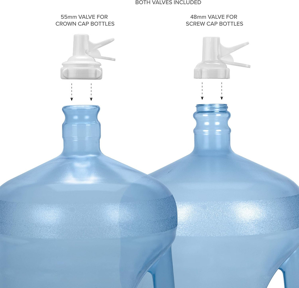 Brio Stainless Steel 3-5 Gallon Water Jug Stand and 2 Dispenser Valves, Non Slip