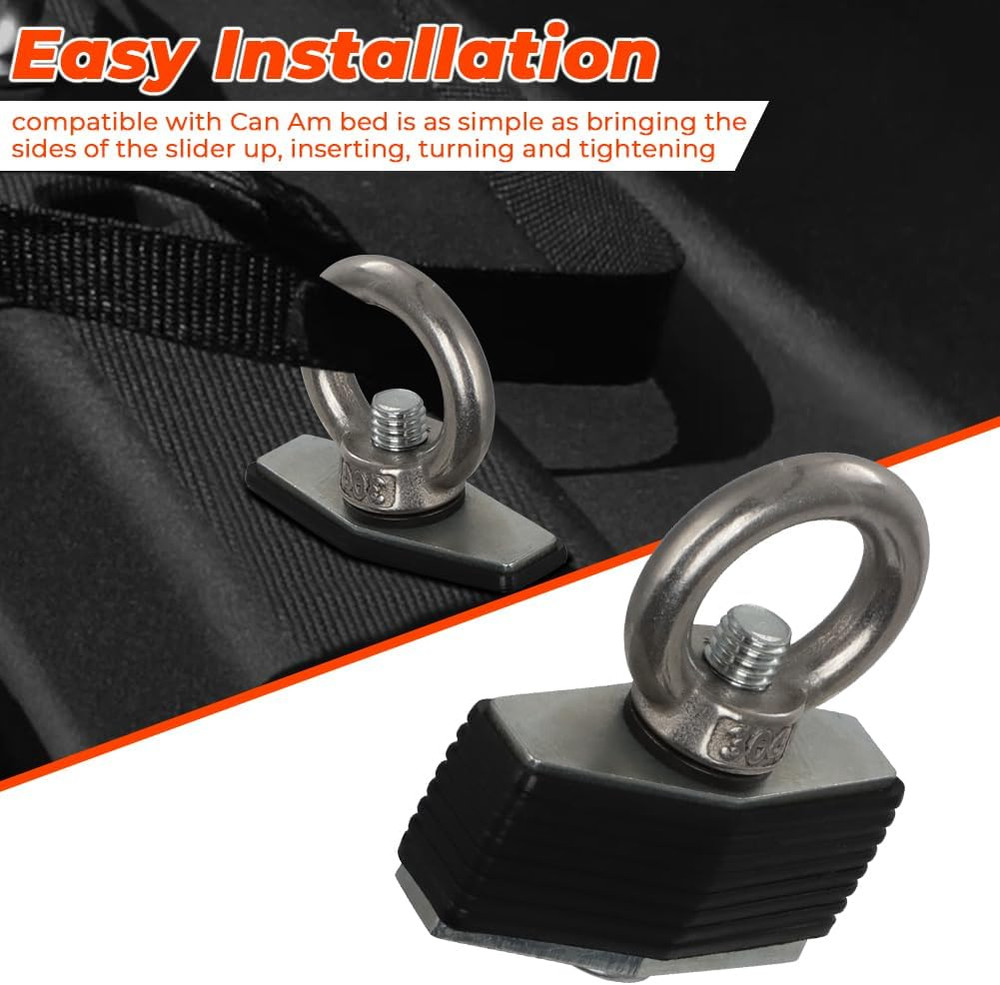 For Can-Am Bed Anchors Mounting Kit Tie down Cargo Compatible with Can-Am Comman