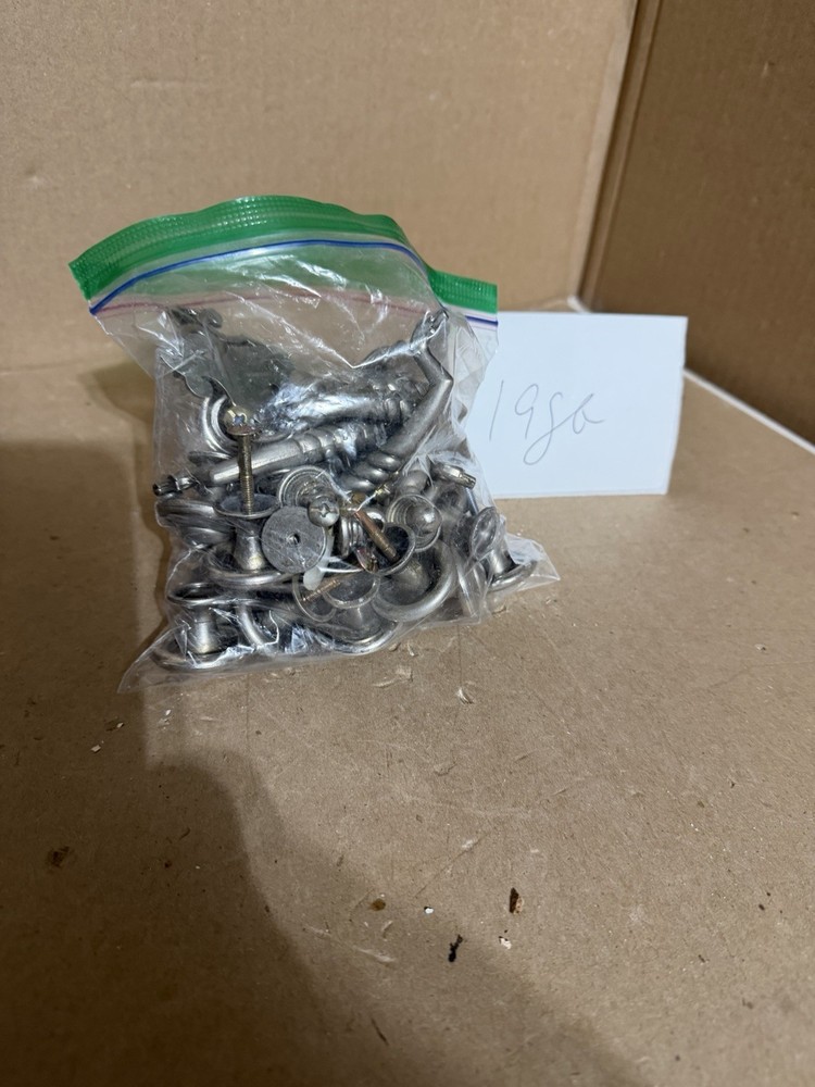 Kitchen Silver high-end used Metal Drawer Pulls, Knobs, Backplates Screws Lot