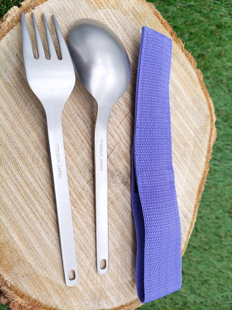 Snow Peak Titanium ”Wapper Weapon” Fork & Spoon Set with Case SCT-002 Japan
