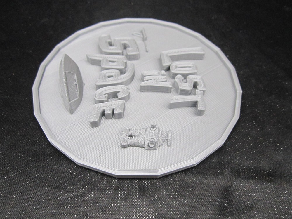 Lost in Space Plaque 3d Wall Art (3D Printed, Silver/Gray) 4" Round Small