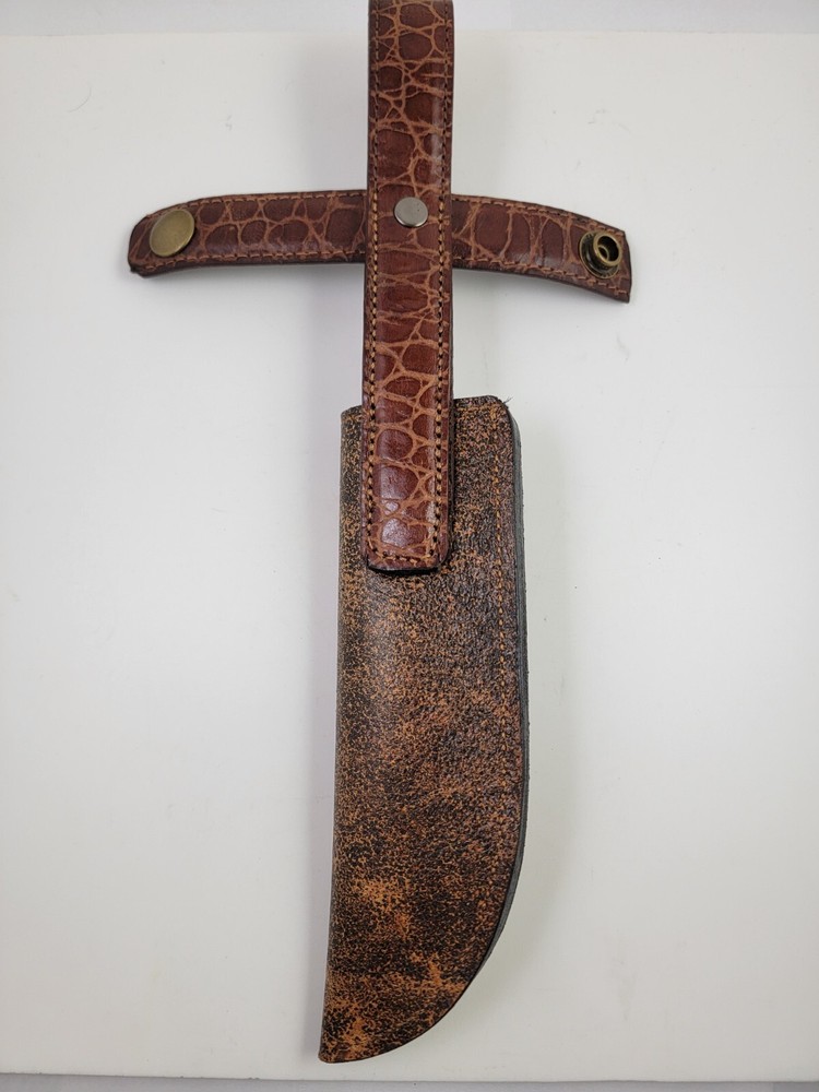 Buck Knives 119 Sheath Right Pull with Authentic Camp Fire BROWN Fine LEATHER