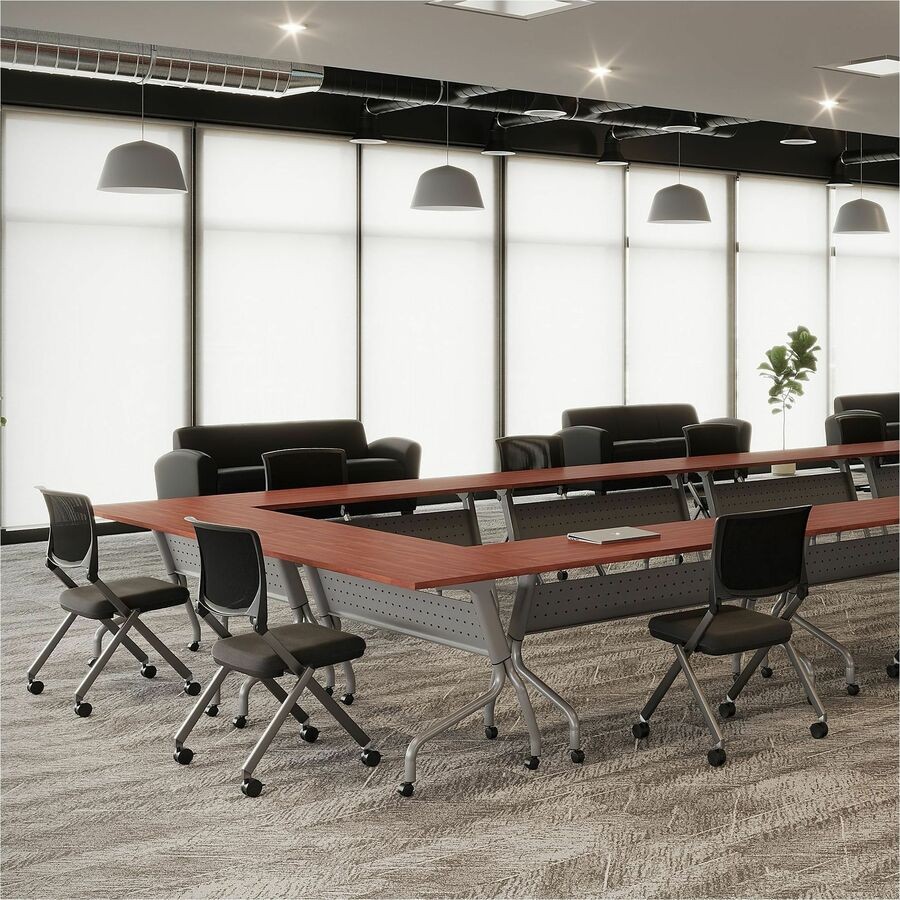 Lorell LLR59516 Cherry Flip Top Training Table 60" x 23.6"
