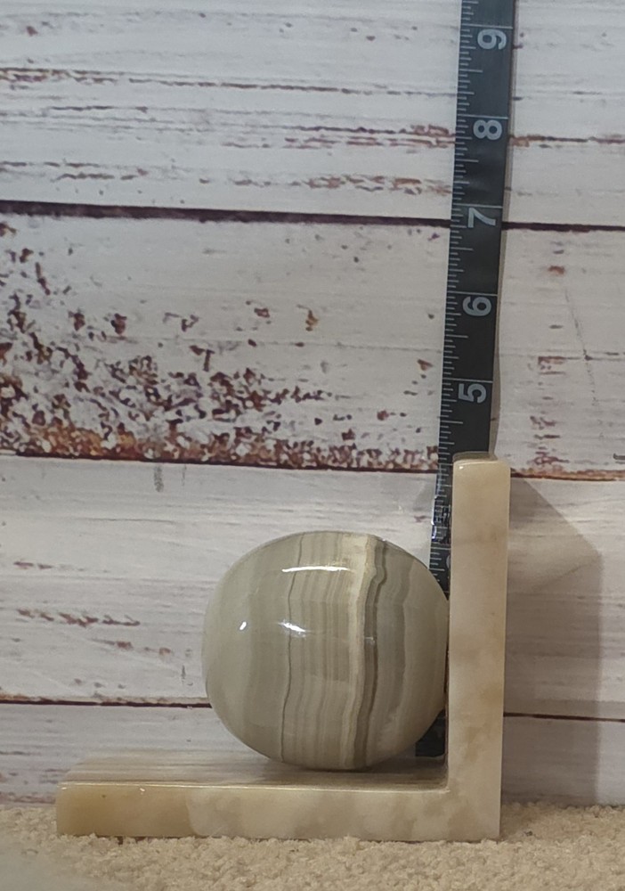 Onyx Bookends L Shaped With A Round Ball