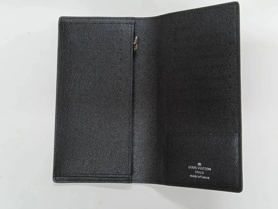 Louis Vuitton Monogram Eclipse Brazza Canvas Long Black Compact Wallet
