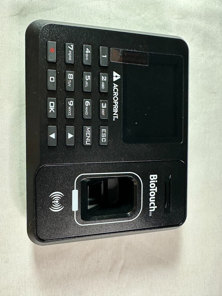 Acroprint BioTouch Black Self-Contained Automatic Biometric Fingerprint Scanner