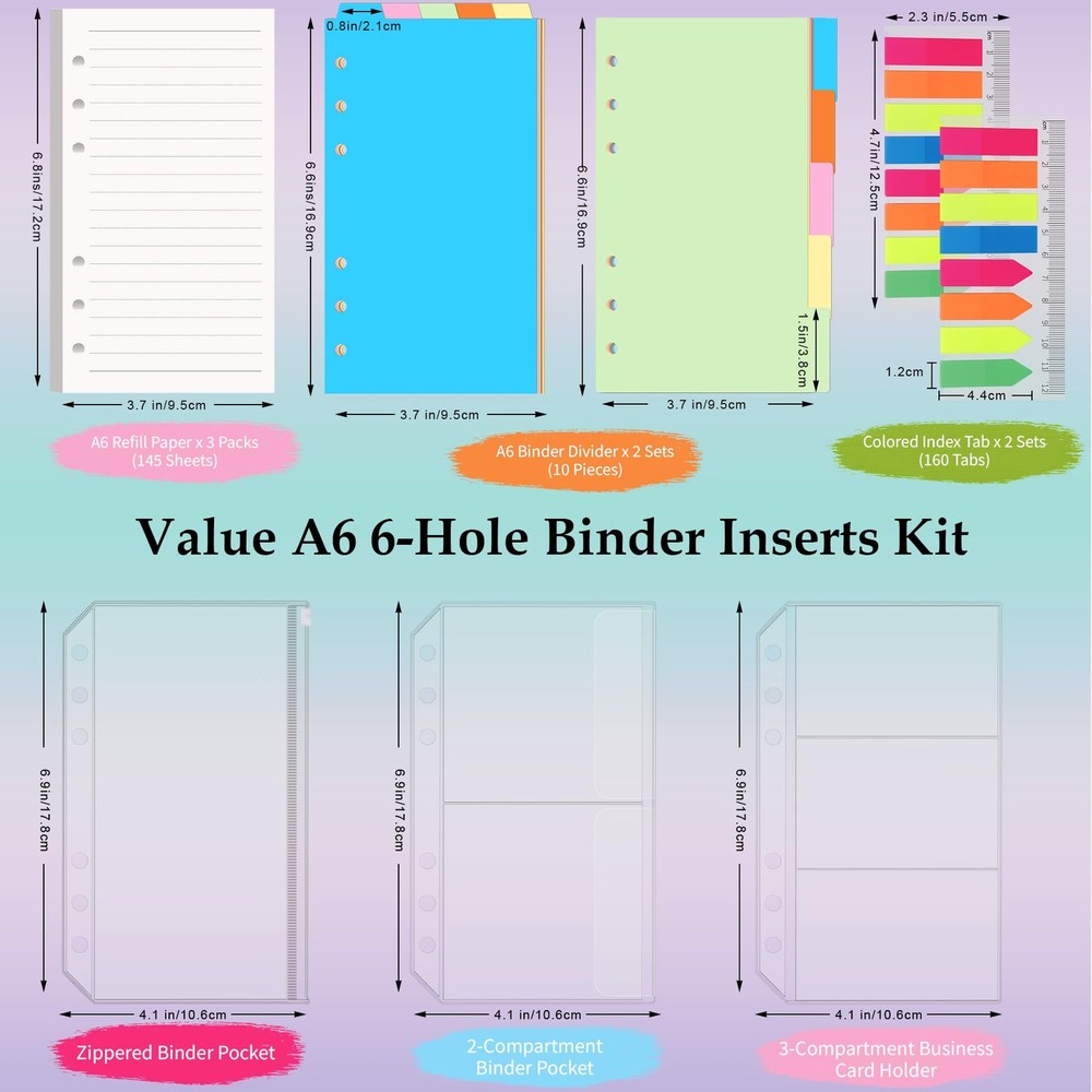 Antner A6 Refill Paper Planner Inserts for A6, 3 Pack Kit
