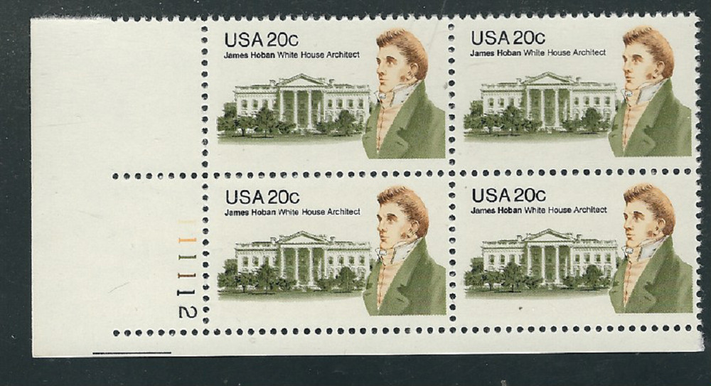 Scott #1936... 20 Cent....J. Hoban...Plate Block