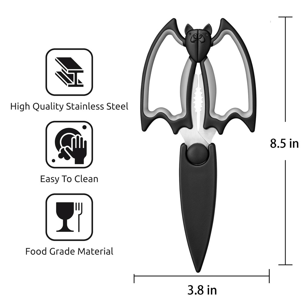 Kitchen Scissors All Purpose 2 Pack - Halloween Goth Cute Kitchen Shears - He...