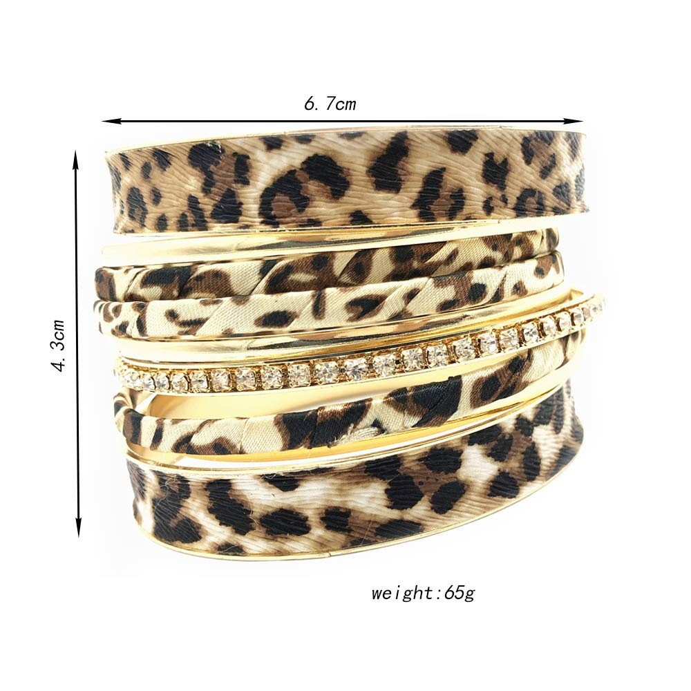 Leopard Multi Layer Bangle Bracelet Fashion Jewelry