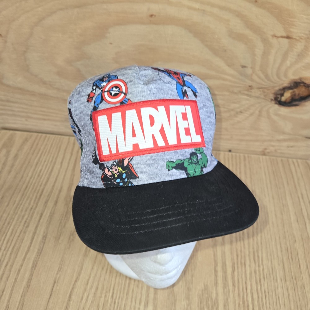 Marvel Avengers Hat Youth Grey Boys Baseball Adj Snapback Euc