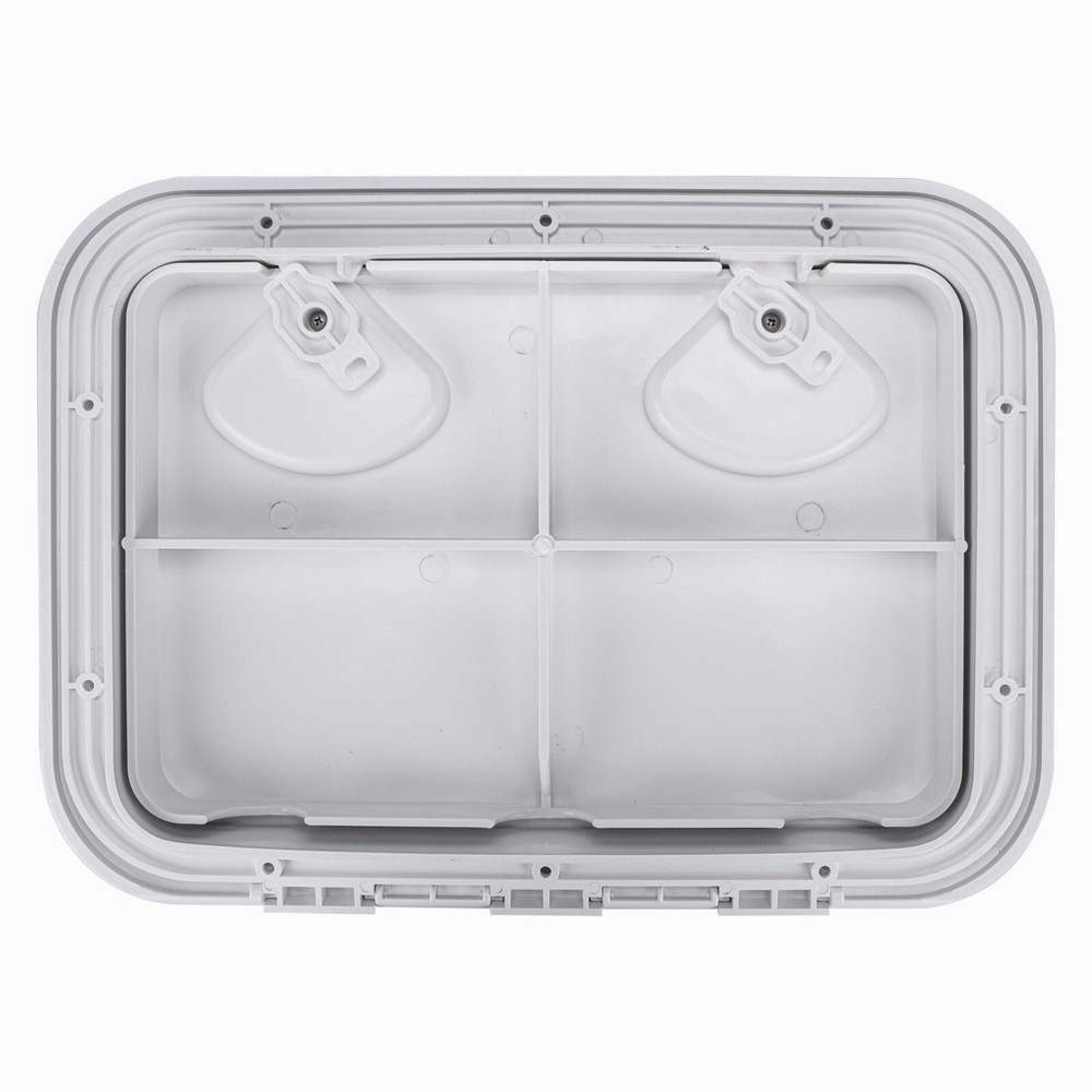 2Pcs White Marine Boat Deck Rectangular Access Hatch Handle Lock 17 in*9.6 in