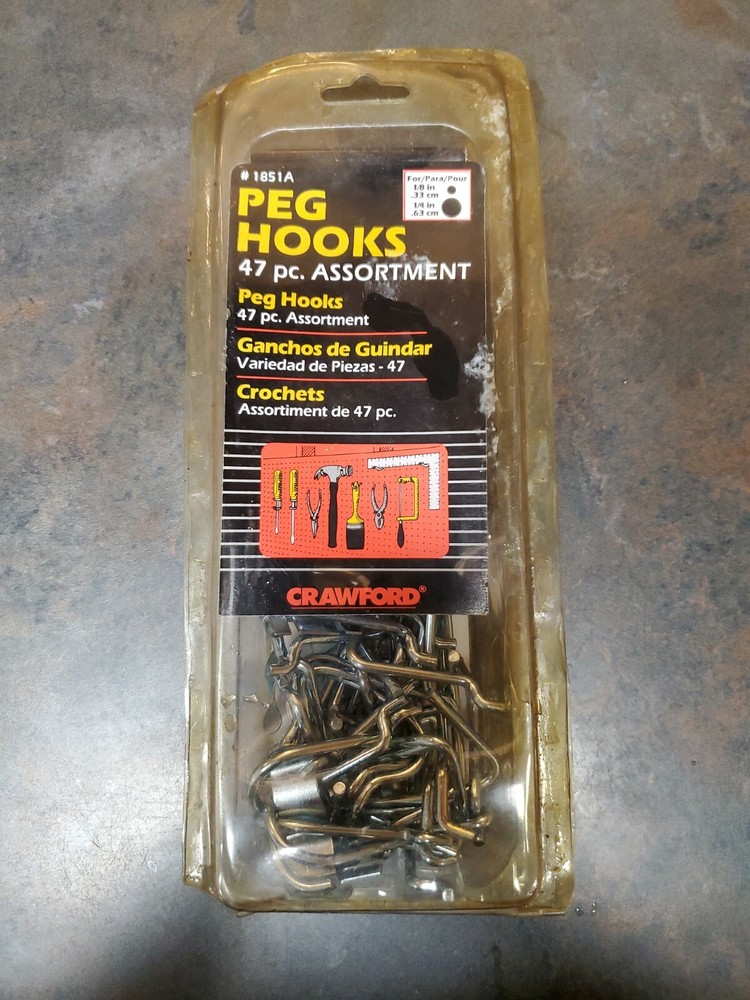 Crawford 1851A Peg Hooks Assortment, 47 Pieces