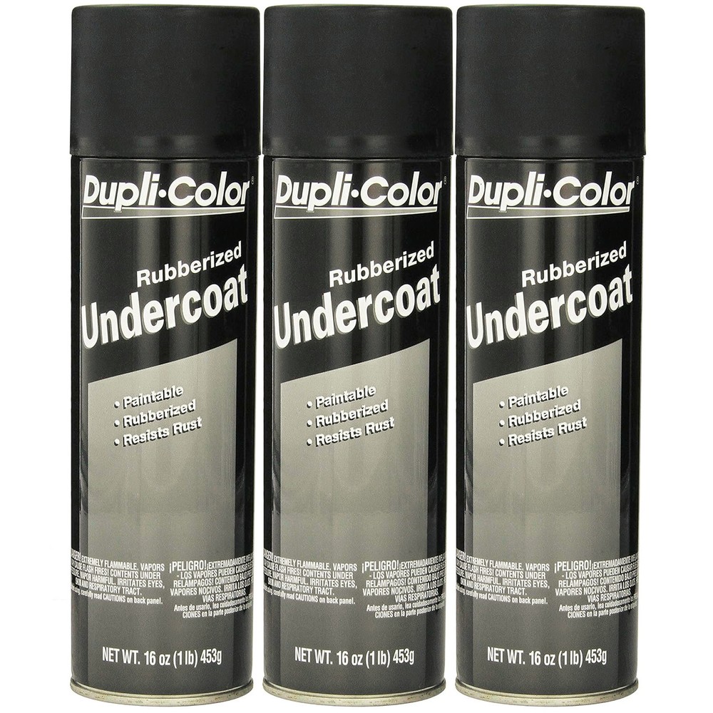 Duplicolor UC101 Undercoating Paintable Rubberized Undercoat 16oz. Spray 3 pack