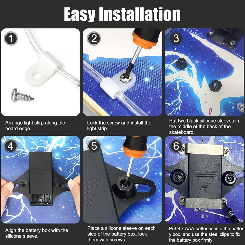 LED Skateboard Light Remote Control Skateboard Light Longboard Light Shortboa