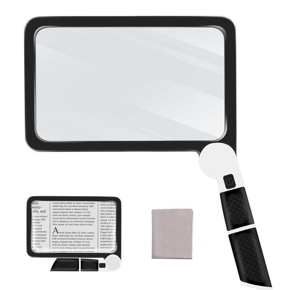 5X Magnifying Glass with Light, Lightweight Full Page Magnifier for Reading, ...
