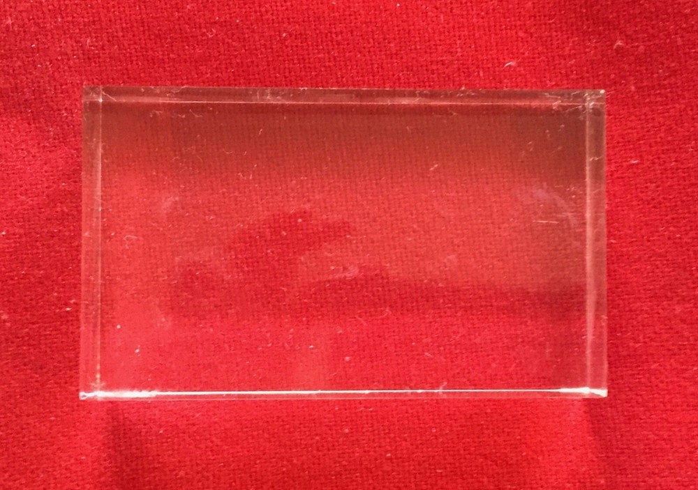 Vintage Clear Acrylic Lucite Rectangular Display Base Block Brick Cube 5" x 3"