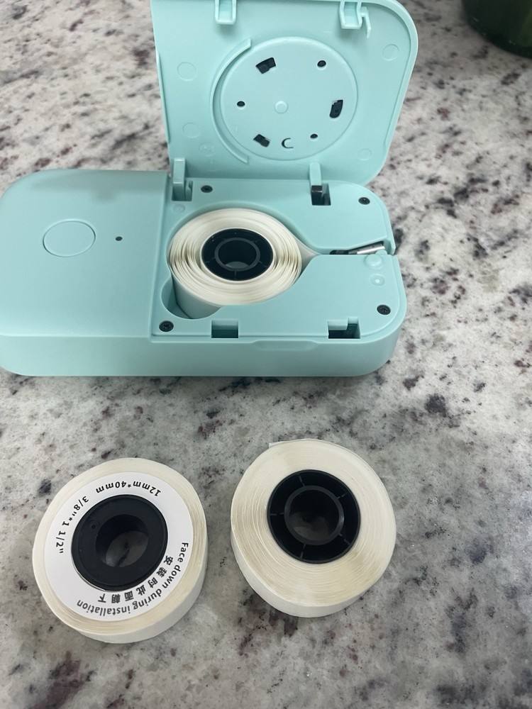 Phomemo D30 Smart Mini Label Maker Light Blue with Carrying Case & Label Rolls