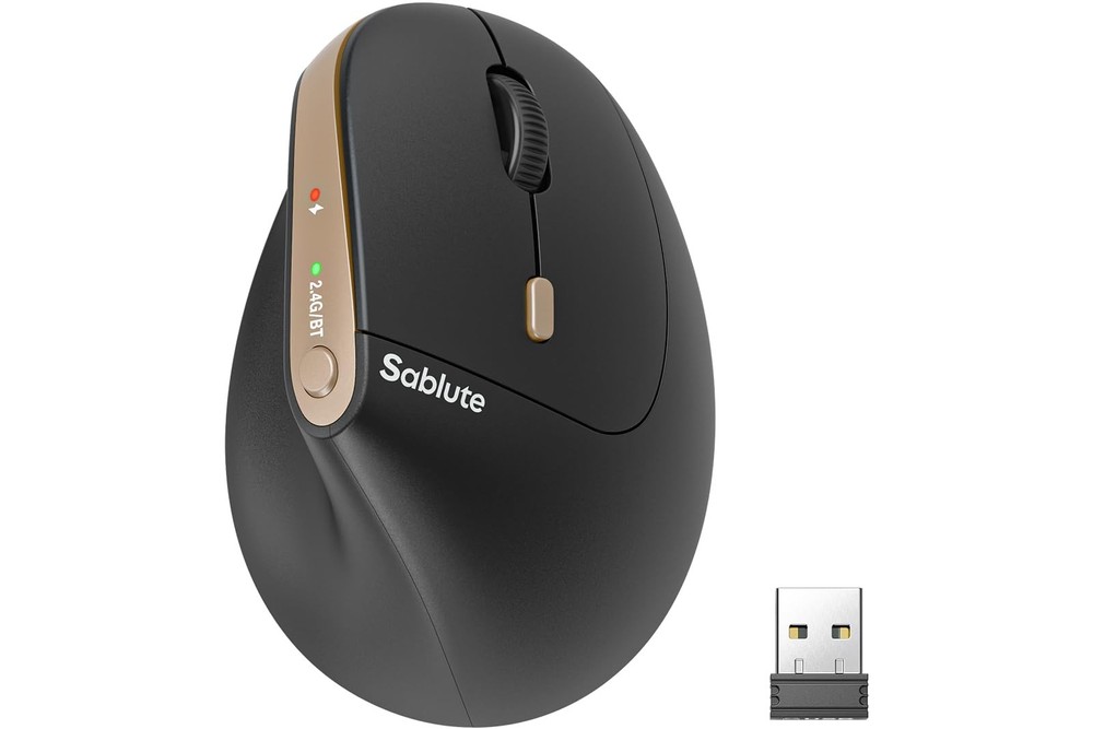 SABLUTE MAM3 Ergonomic Mouse, Bluetooth Mouse for Small/Medium Hands,DualDevi...