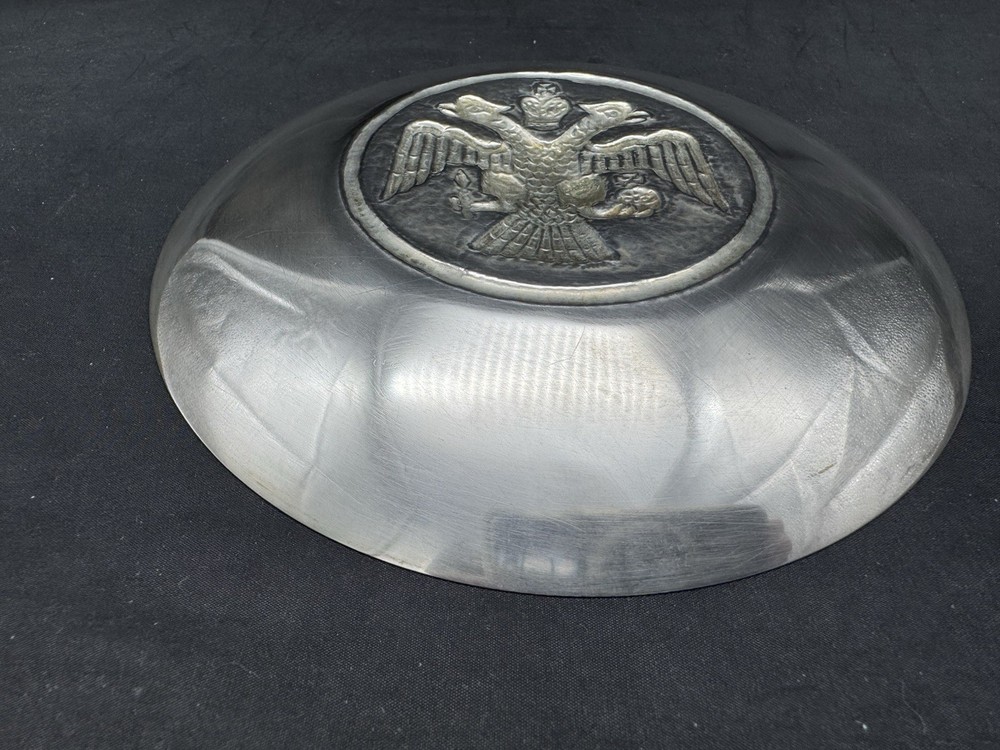 Vintage 830 Silver Eagle Double Head Eagle Plate, 127 grams, 6"