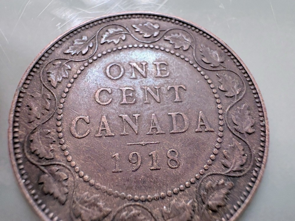 1918 Canada Large Cent Coin High Grade Slight Toning