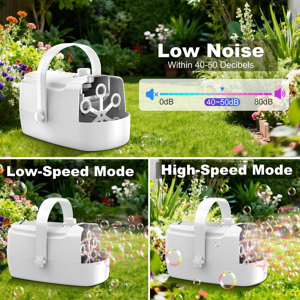 Bubble Machine Durable Automatic Bubble Blower, 18000+ Big Bubbles Per Minute...