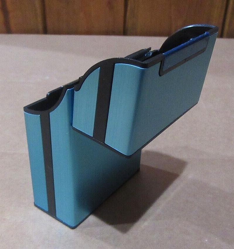 Cigarette Box, Blue Aluminum Plastic Acrylic , 20 Cigarette Size Case