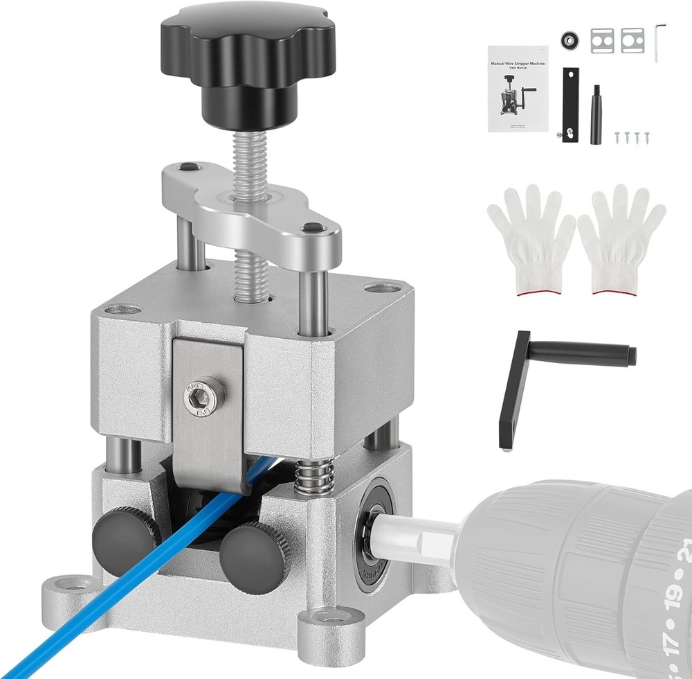 Wire Stripper Machine, 0.06"-1" Manual Wire Stripping Machine, Drill Compatib...