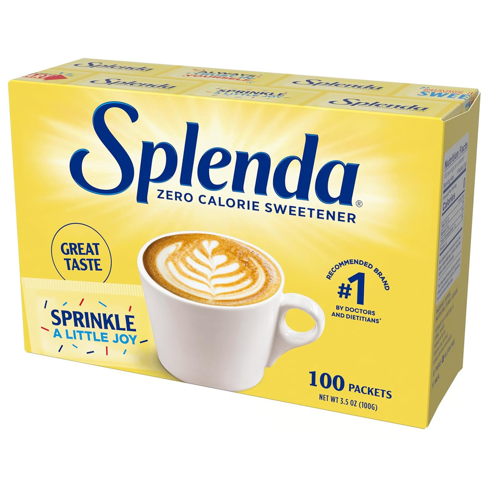 SPLENDA Zero Calorie Sweetener, 100 Packets - Zero Calorie Sugar Substitute