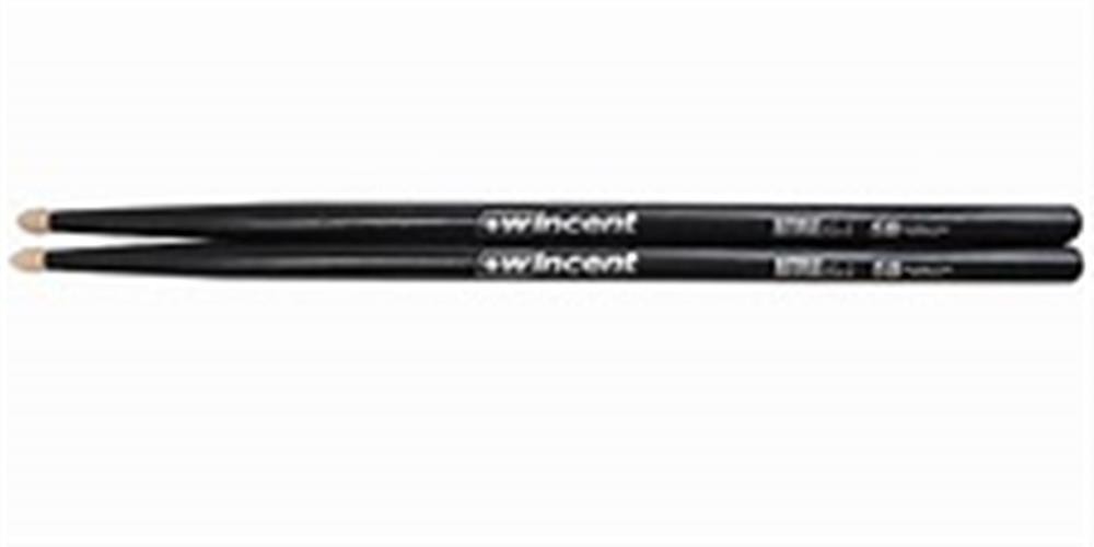 Wincent - W5BCB - Black 5B Hickory Acorn Tip Drumsticks