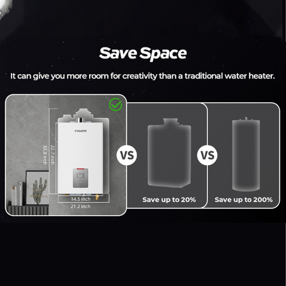 Tankless Water Heater 4.0 GPM, 90,000 BTU, Indoor Installation,Propane Liquid